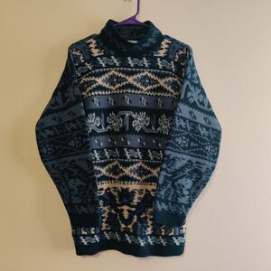 Vintage Workable Separates Christmas Turtle Neck Winter Fall Sweater Size Large
